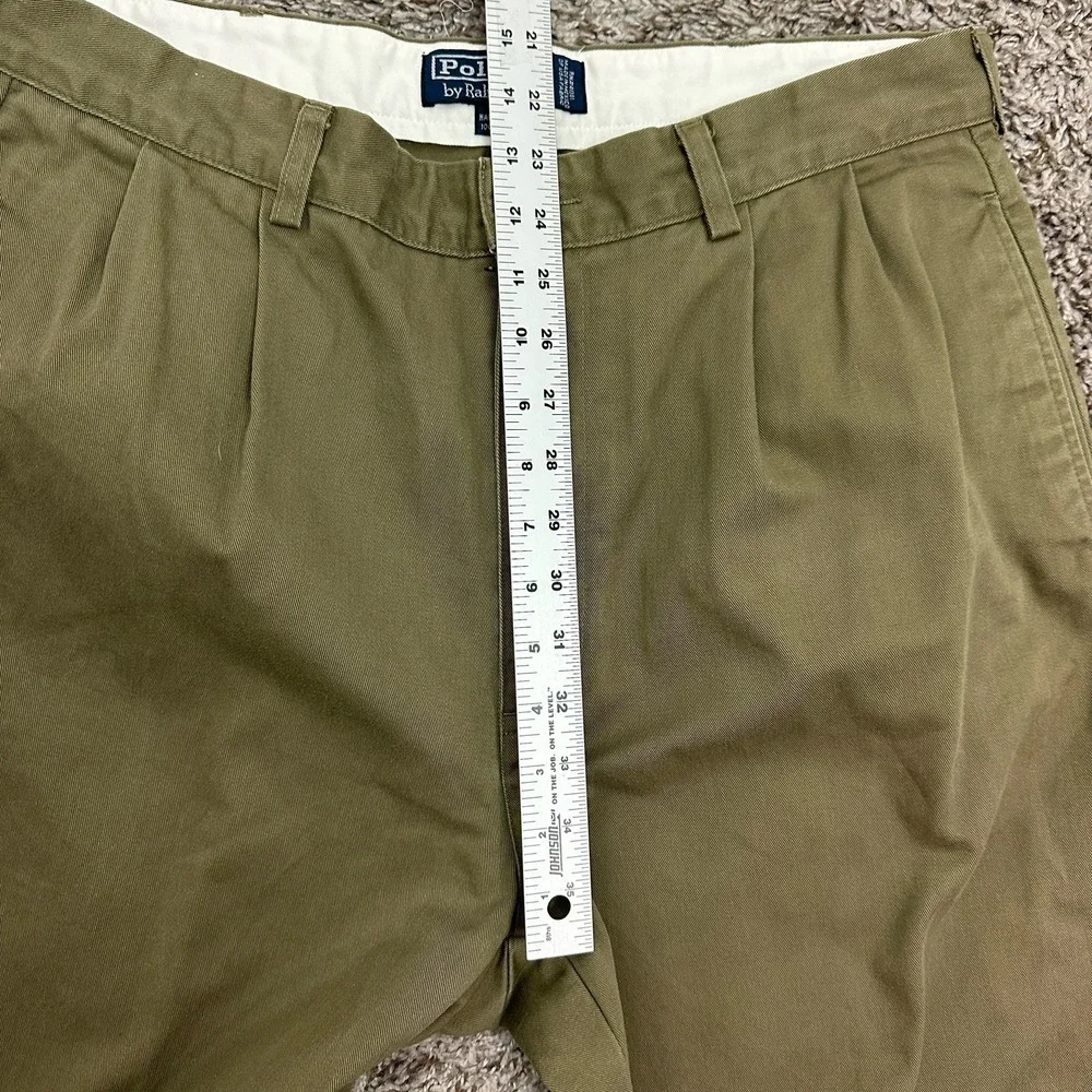 Vintage Polo Ralph Lauren Hammond Pants Mens 34x32 Green Preppy Pleated